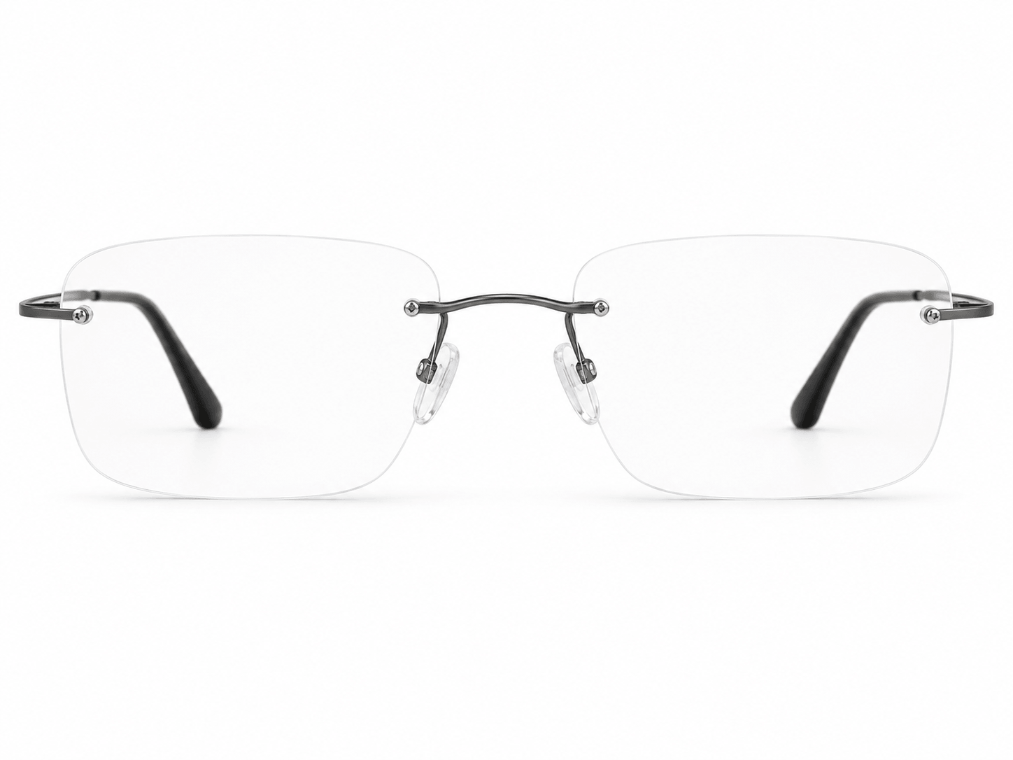 Rimless mount photographed from the front