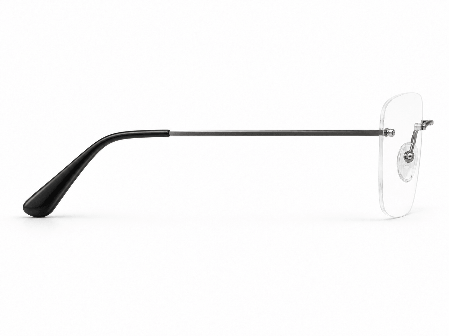 Rimless mount photographed from the right